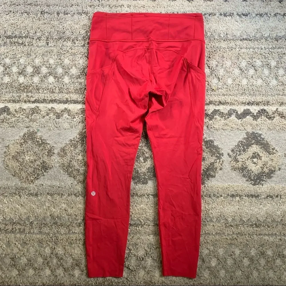 Lululemon Fast & Free 7/8 Tights ll Non-Reflective Nulux 10 Dark Red